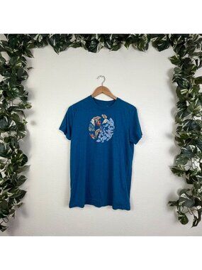 Hylete Athletic Graphic Short Sleeve Loose Shirt Blue Women’s Size S